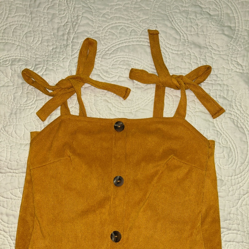 Gold Corduroy Dress - Picture 6 of 10
